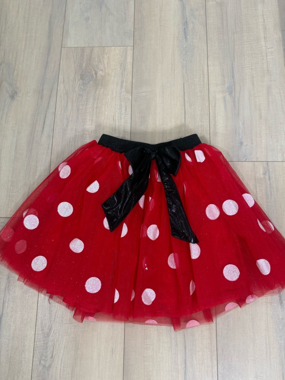 Disney Minnie Mouse Tulle with Sparkles Skirt with Black Bow